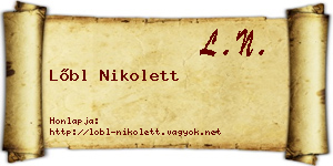 Lőbl Nikolett névjegykártya